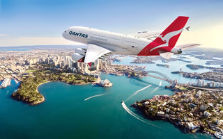 австралия, Qantas, Boeing 747, кенгуру