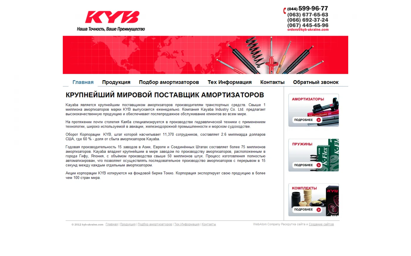 Выгодно купить стойки Каяба в Киеве поможет интернет-портал kyb-ukraine.com