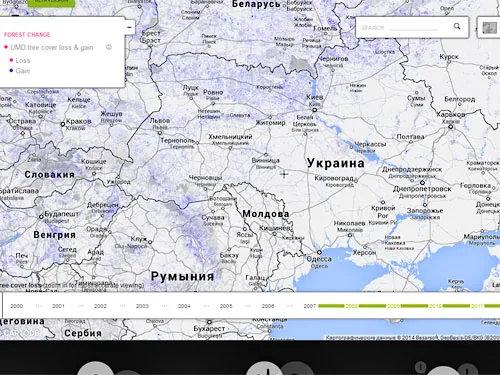 Карту вырубки лесов на планете выпустил Google. Украина - среди лидеров