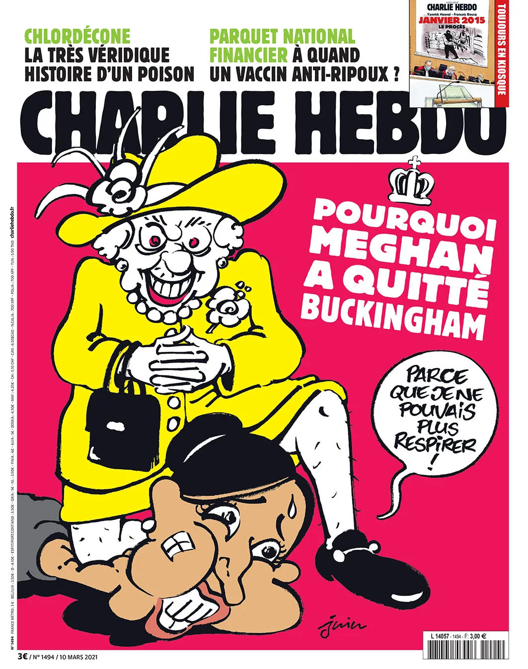 Вызвала скандал карикатура на Елизавету II и Меган Маркл в Charlie Hebdo Вызвала скандал карикатура на Елизавету II и Меган Маркл в Charlie Hebdo