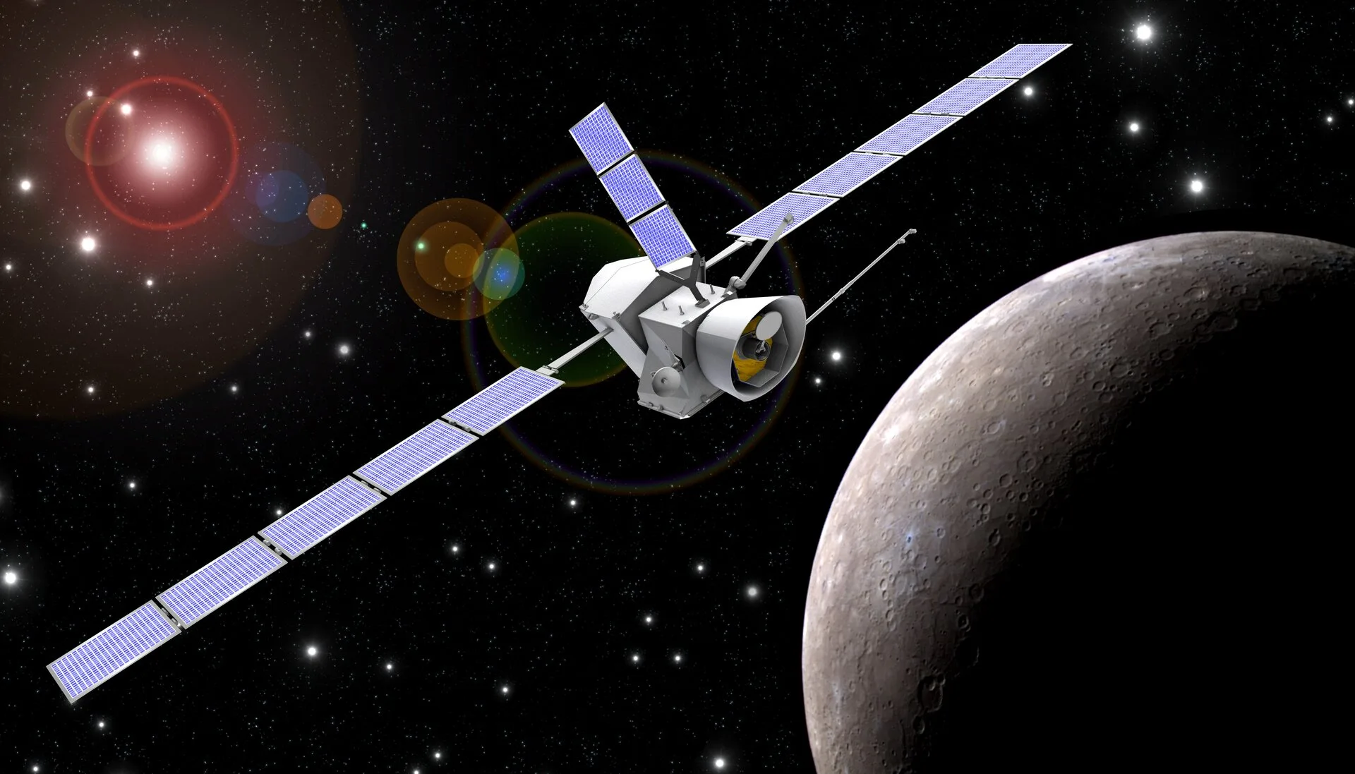 Космічний апарат BepiColombo під час наближення до Меркурія