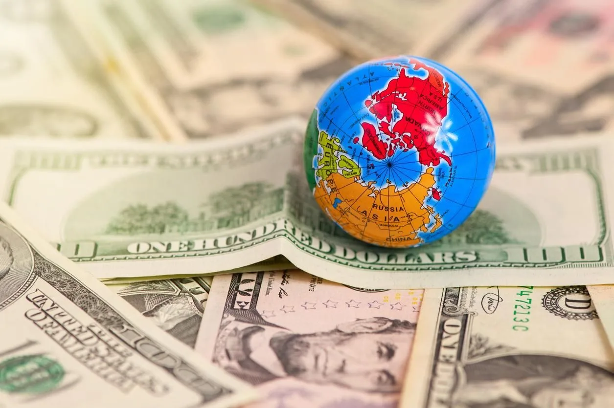 Діловий центр США та графік зростання ВВП
